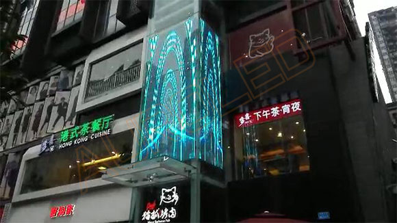 玻璃楼体透明广告屏，LED透明显示屏|LED透明显示幕|LED玻璃显示屏