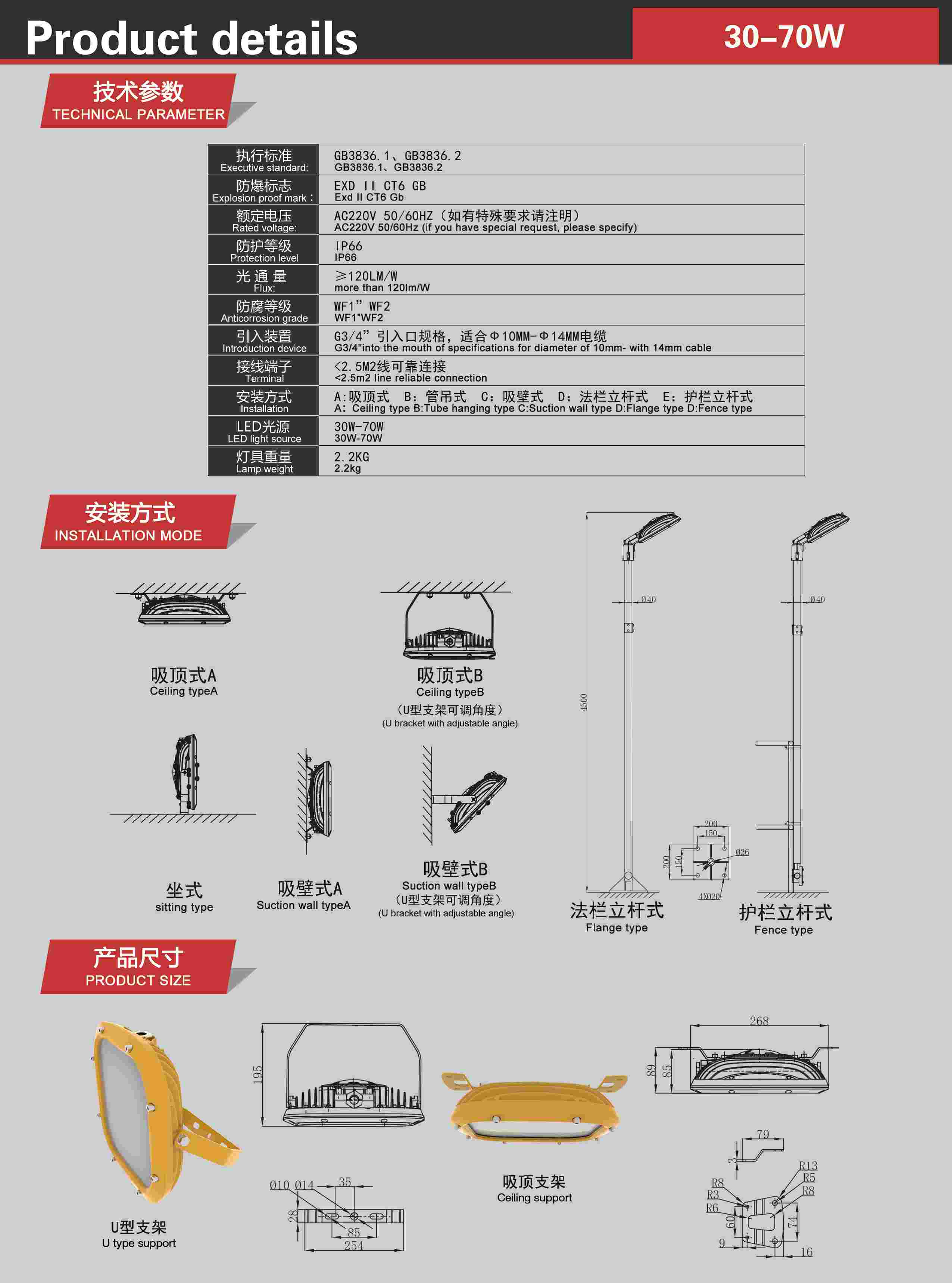 防爆led60w吸顶灯，防爆led吸顶灯60wHRD93