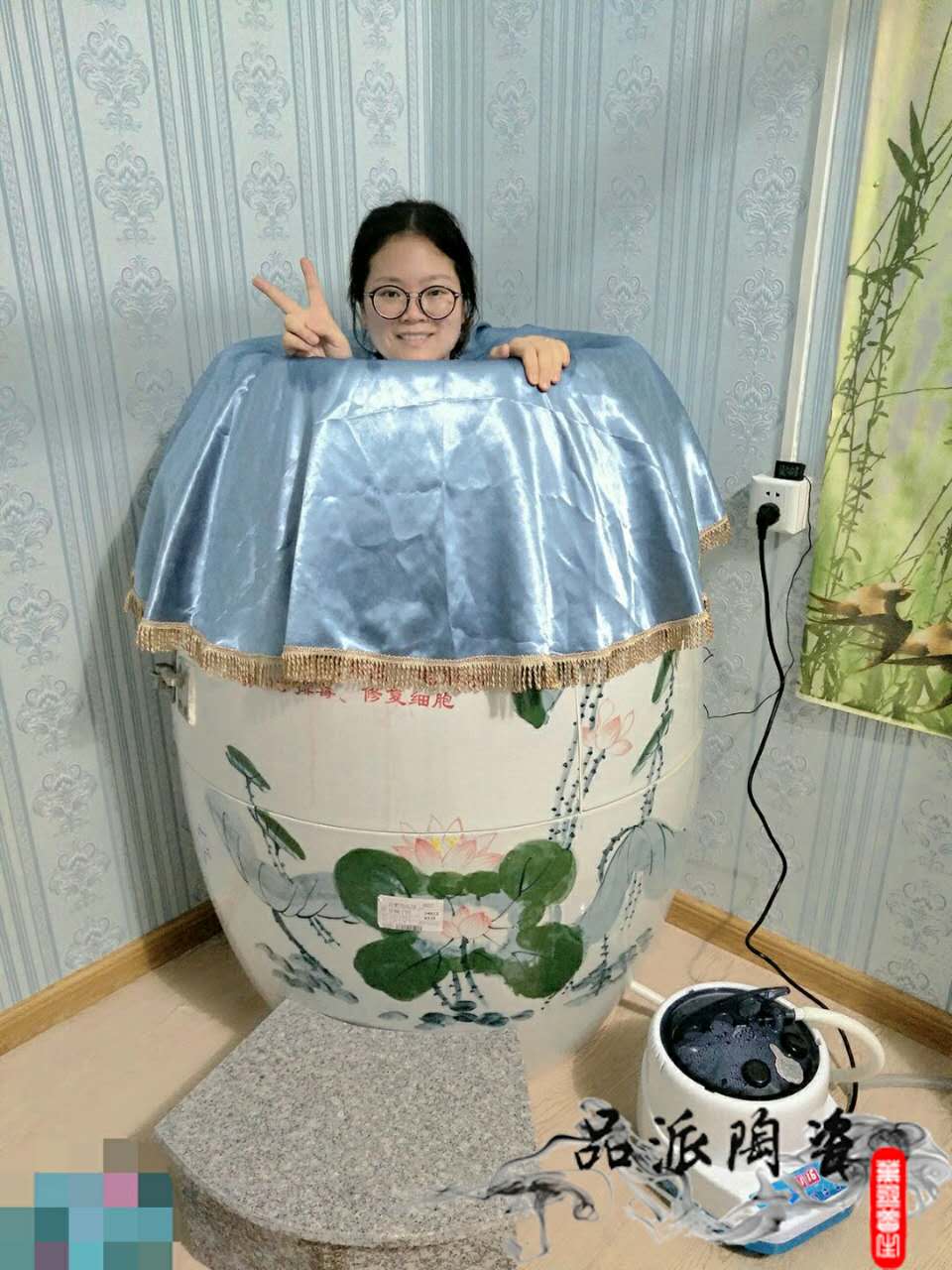 家用桑拿房洗浴湿蒸缸瓷制喷气汗蒸美容院负离子桑拿汗蒸设备
