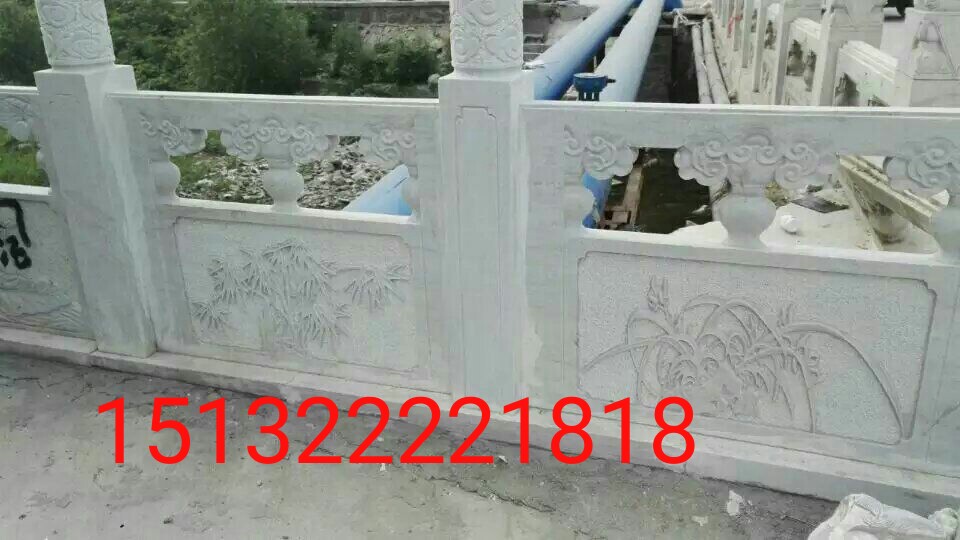 汉白玉石雕栏板.石栏杆.石雕护栏.桥梁长廊栏杆