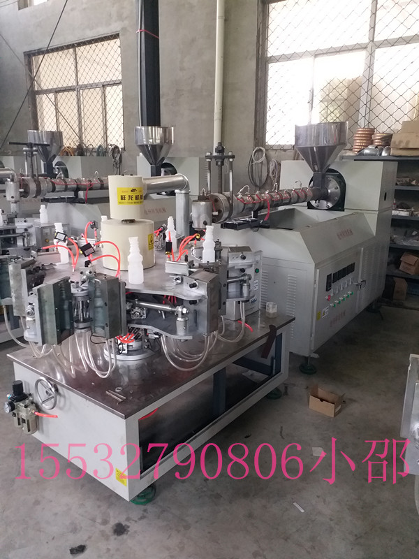高产量自动拉底转盘式塑料吹瓶机
