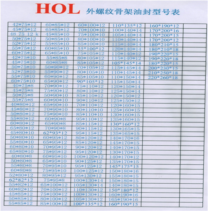 昆山弘兴昌厂家直销HOL外螺纹骨架油封