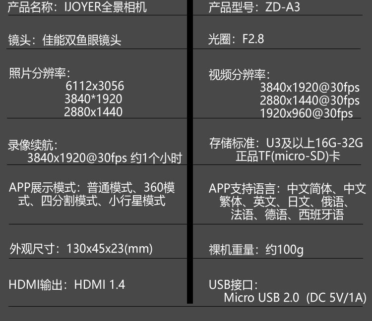 艾卓悦360度VR全景直播720度全景VR看房拍照相机全景装修展示