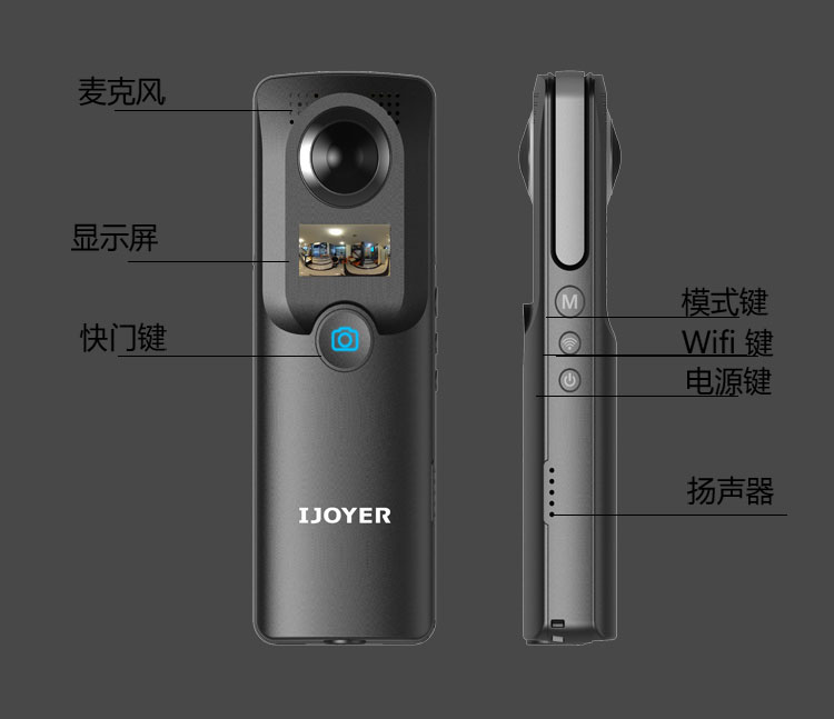 艾卓悦360度VR全景直播720度全景VR看房拍照相机全景装修展示