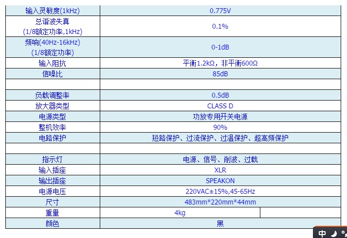 超薄1U公共广播定压D类数字功放机120W-1000W输出电压100V