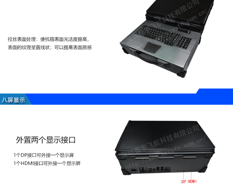 17寸便携式多屏六屏八显电脑便携机显示器主机加固笔记本军工一体