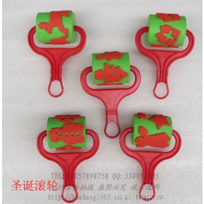 幼儿园早教涂鸦印刷滚轮玩具eva海绵滚轮颜料滚筒手工