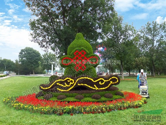五色草雕塑造型,园林景观设计施工